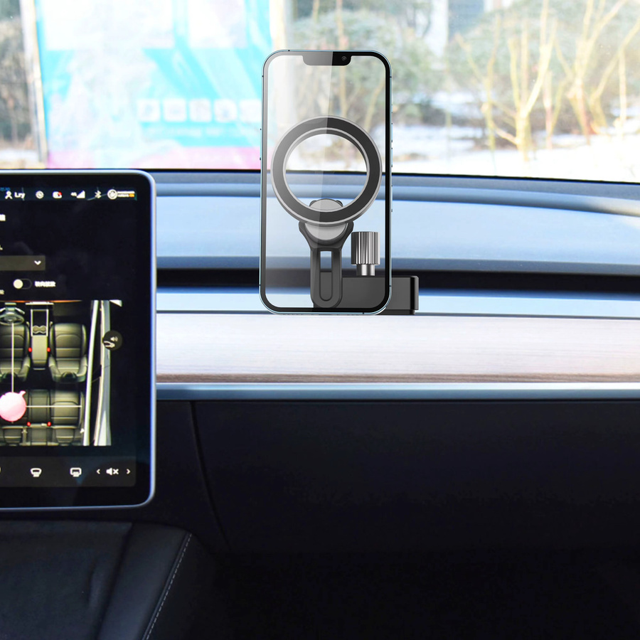 Magnetischer Autotelefonhalter für Tesla Modell 3 und Modell Y in Schwarz - Bild 2