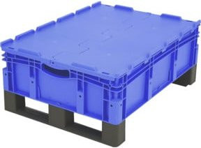 Bito Eurostapelbehälter XL mit Doppelboden und Deckel XLD86221D, Blau, B/T/H: 80 x 60 x 33,8 cm - Bild 1