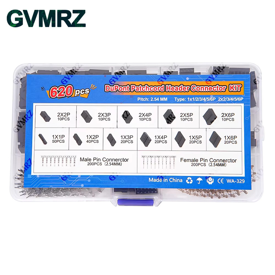 DuPont Header Connector Kit 620 Stück, 2,54mm Männlich und Weiblich Pin für Elektronik DIY Projekte, Schwarz - Bild 2
