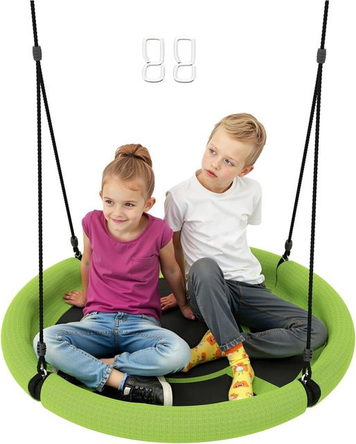 AIYAPLAY Kinderschaukel aus Stahl und PE in Schwarz, H x B x T: 190 x 98 x 98 cm - Bild 1