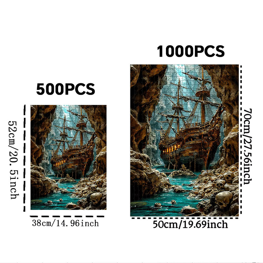 AZNM Piraten Piratenschiff, Höhle, Totenkopf und Schatz, DIY Brain Teaser - Bild 4