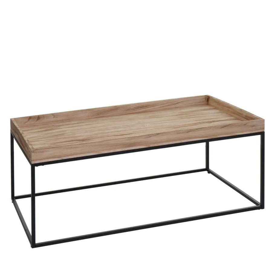 Couchtisch MCW K71 aus Massivholz und Metall in Braun und Beige, B/T/H: 110 x 46 x 60 cm - Bild 2