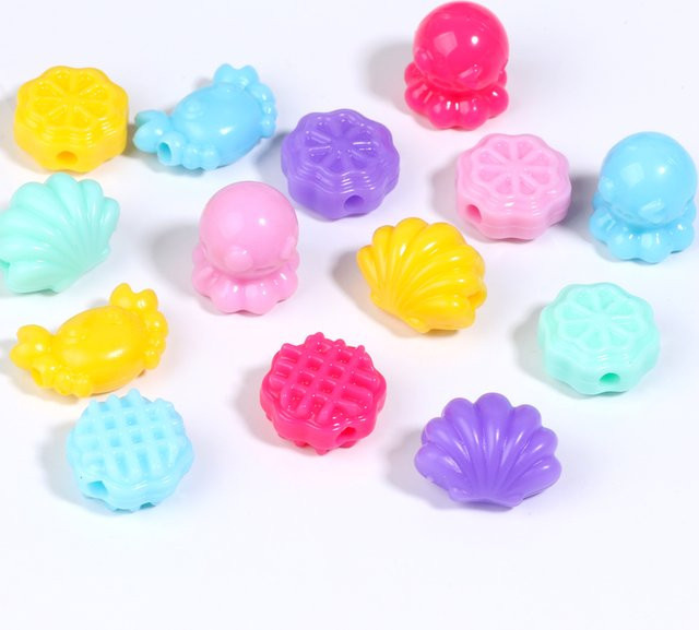 Laudsong Mini Silikon Perlen, Conch Shell, Octopus, Krabben Form, 10 Teile/los - Bild 1