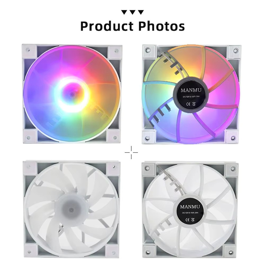 MANMU RGB Gaming Gehäuselüfter 120mm für PC und Radiator - Bild 4