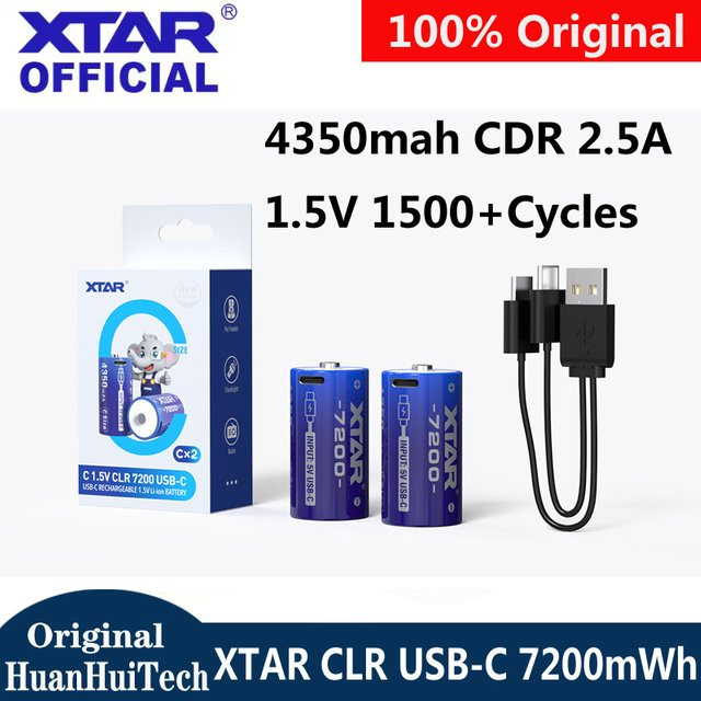 XTAR Hochleistungs-Lithium-Ionen-Akku 1,5V CLR USB-C 4350mAh 7200mWh Blau - Bild 1