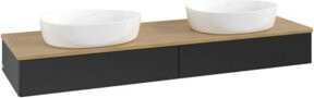 V&B Waschtischunterschrank Antao ohne Frontstruktur in Eiche Honigbraun lackiert, B/T: 160 x 50 cm - Bild 1