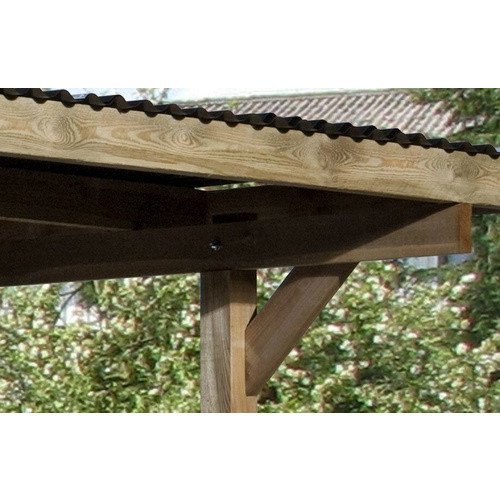 WEKA Einzelcarport 606 A Gr.2 mit Rundbogen in Grün-Braun, B/T: 268 x 501 cm - Bild 3