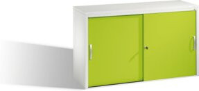 C+P Akten-Sideboard Acurado mit Schiebetüren, Korpus Lichtgrau und Front Viridingrün, H: 72,0 cm, B: 120,0 cm, T: 40,0 cm - Bild 1