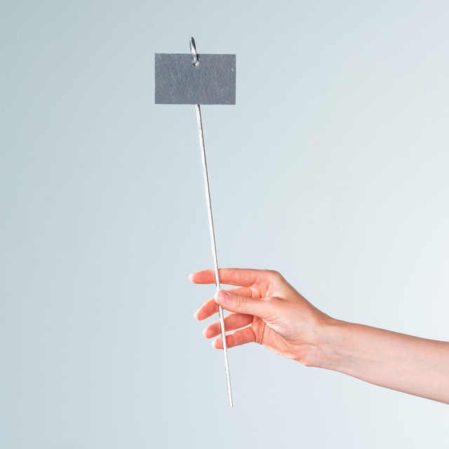 Metall Pflanzschild mit Haken von BLUME2000 in Grau - Bild 1