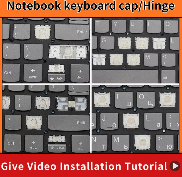 Ersatz-Tastenkappe mit Scharnier für Lenovo Yoga 730-13IKB 730-13IWL 730-15IKB 730-15IWL 530-14IKB Flex 6-14ARR 6-14IKB Tastatur - Bild 1