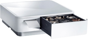 Star mPOP Kassenlade-Bondrucker-Kombination in Weiß mit USB-C und Bluetooth, Thermodirektdruck, Frontöffnung, B/H/T: 30,8 x 10,0 x 30,0 cm - Bild 1