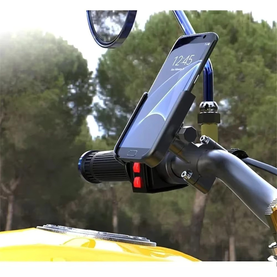 Verstellbarer Fahrrad Telefonhalter aus Aluminiumlegierung mit 360 Grad Rotation für GPS-Navigation, Schwarz - Bild 5