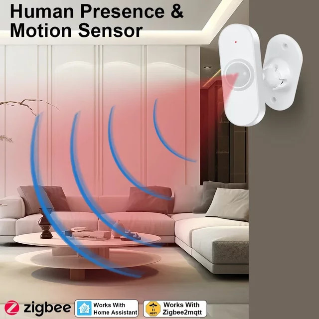 Haozee Smart Zigbee Human Presence Sensor mit 24G mmWave Radar und optionaler Temperatur- und Feuchtigkeitserkennung, Weiß - Bild 1