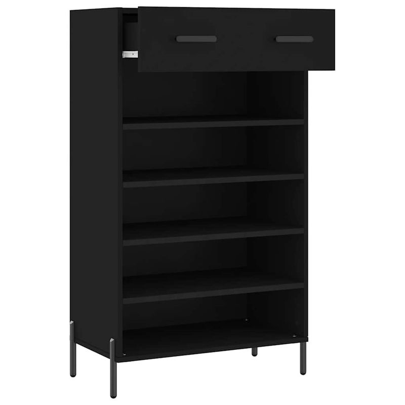 Vidaxl Schuhschrank in Schwarz im Industrial Design aus Holzwerkstoff und Metall, B/T/H: 60 x 35 x 105 cm - Bild 2