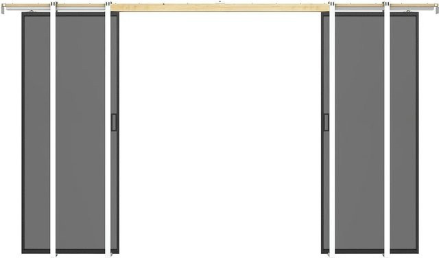 Vente-unique Schiebetür Linci aus Glas in Schwarz, Breite: 83 cm - Bild 1