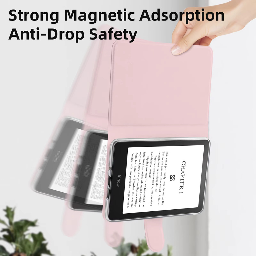 Amazon Magnetische Buchhülle für Kindle 11. Generation und Paperwhite 12. Generation mit automatischer Weck- und Schlaffunktion in Grün oder Pink - Bild 3