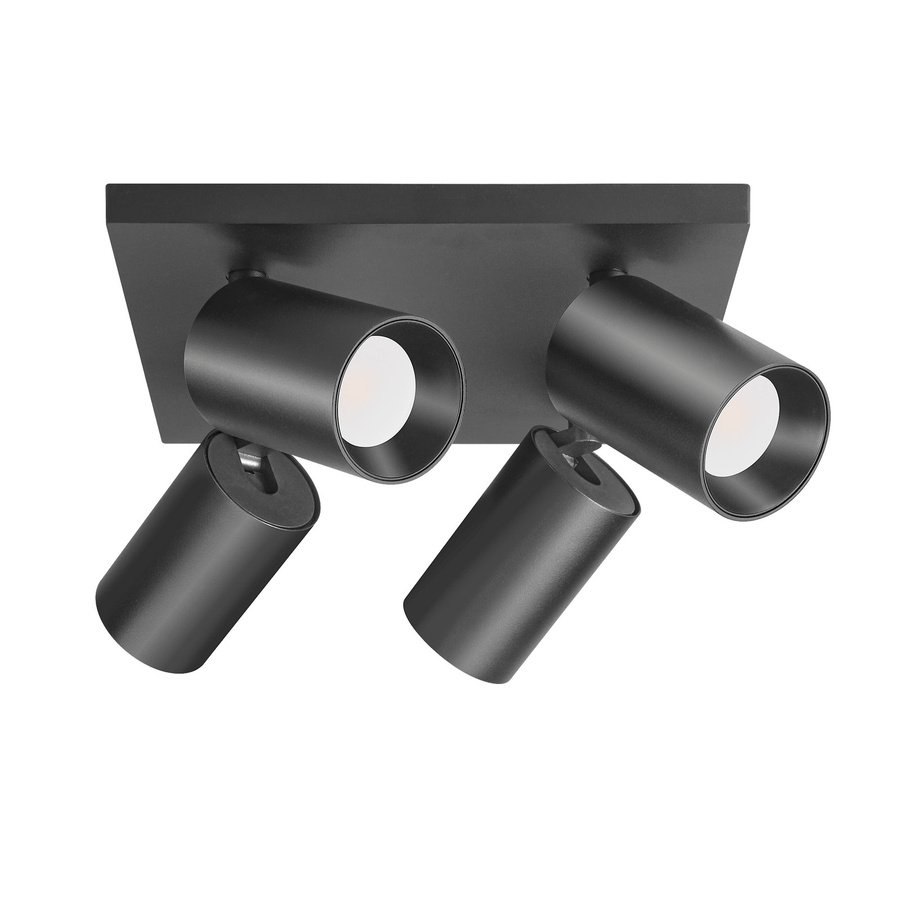 Luxvenum Deckenleuchte SIGNATURE, 4-flammig, Schwarz Matt, Aluminium und Milchglas, dimmbar (Dali, KNX, Loxone), LED, 230V - Bild 1
