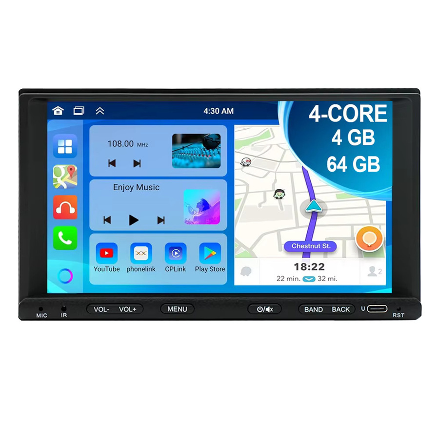 ESSGOO Universal Autoradio mit Android 15, 7 Zoll Touchscreen, GPS Navigation, Wireless CarPlay, Android Auto, Bluetooth, WiFi und USB Typ-C in Schwarz - Bild 7