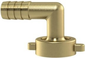 Riegler Winkelschlauchverschraubung aus Messing in Gold, G 1/2 x 10 mm mit Überwurfmutter und Flachdichtung - Bild 1