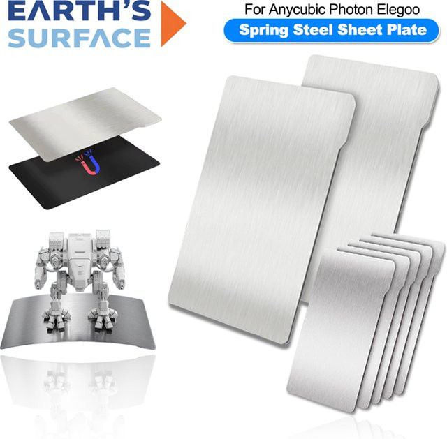 ELEGOO 3D-Drucker-Bauplatte aus Federstahl mit Magnetfuß in Silber für Saturn und Mars sowie Anycubic Photon Mono 4K und 6K - Bild 1