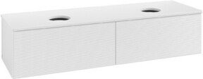 V&B Waschtischunterschrank Antao mit Frontstruktur in Weiß lackiert, B/T/H: 160 x 50 x 50 cm - Bild 1