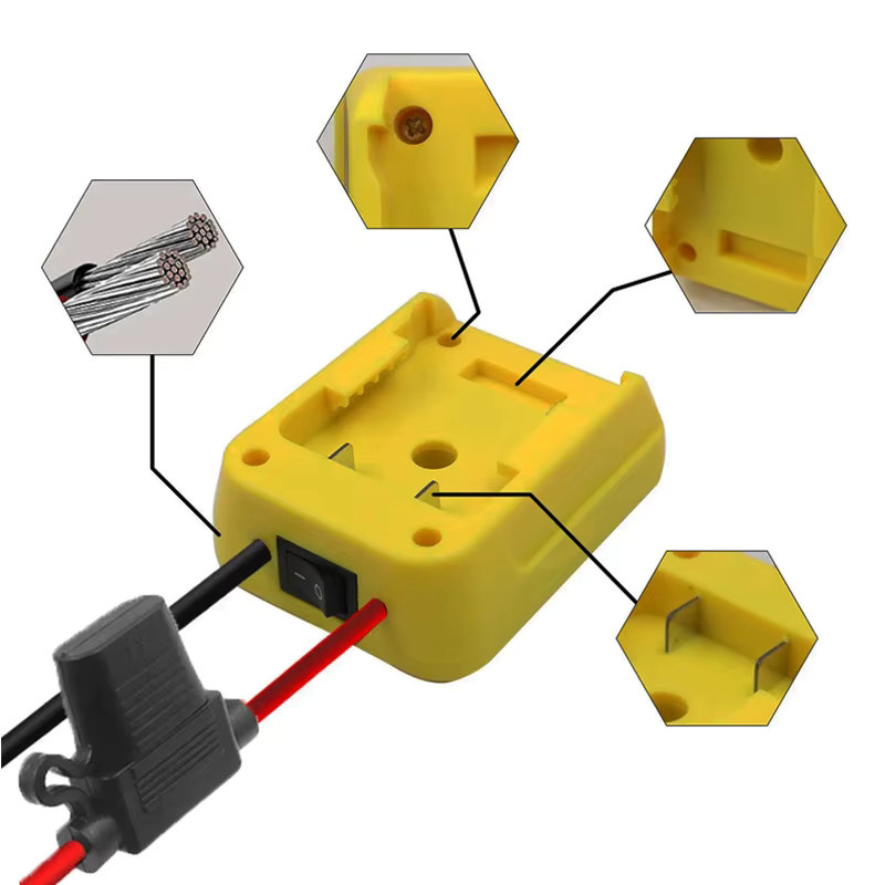DIY-Adapter für DeWalt 20V und Milwaukee 18V Lithium-Ionen-Akkus mit 30A-Sicherungen für RC-Autos, Spielzeug und Robotik - Bild 3