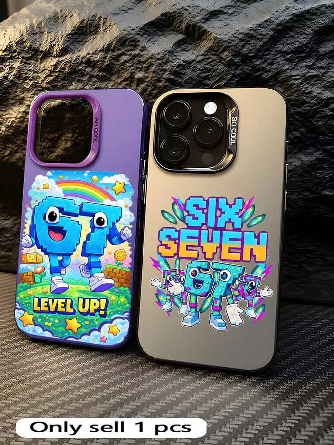 S-Six Seven 67 Handyhülle aus metallischem TPU für iPhone 11 bis iPhone 17 Pro Max in Schwarz, schlanke und stoßfeste Schutzhülle - Bild 2