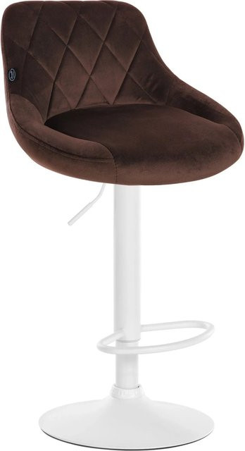 DELUKE Barhocker FALON Barstuhl aus Samt in Braun mit Lehne und 360 Grad Drehbarkeit B/T/H: 46 x 49 x 83 cm - Bild 1