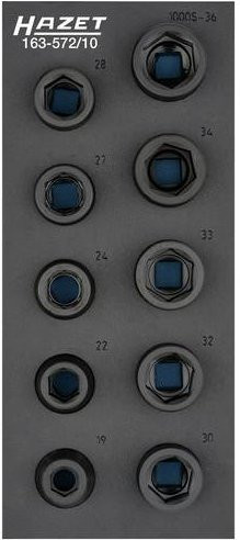 Hazet Schlag- und Maschinenschrauber-Steckschlüsselsatz 163-572/10, 10-teilig, 3/4 Zoll, Silber - Bild 1