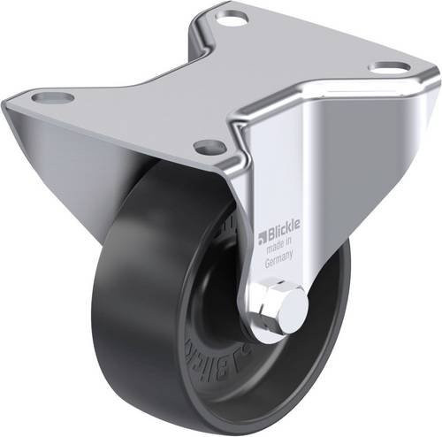 Blickle 46136 B-PP 80G Stahlblech-Bockrolle in Silber mit 80mm Rad-Durchmesser und 120kg Tragfähigkeit - Bild 1