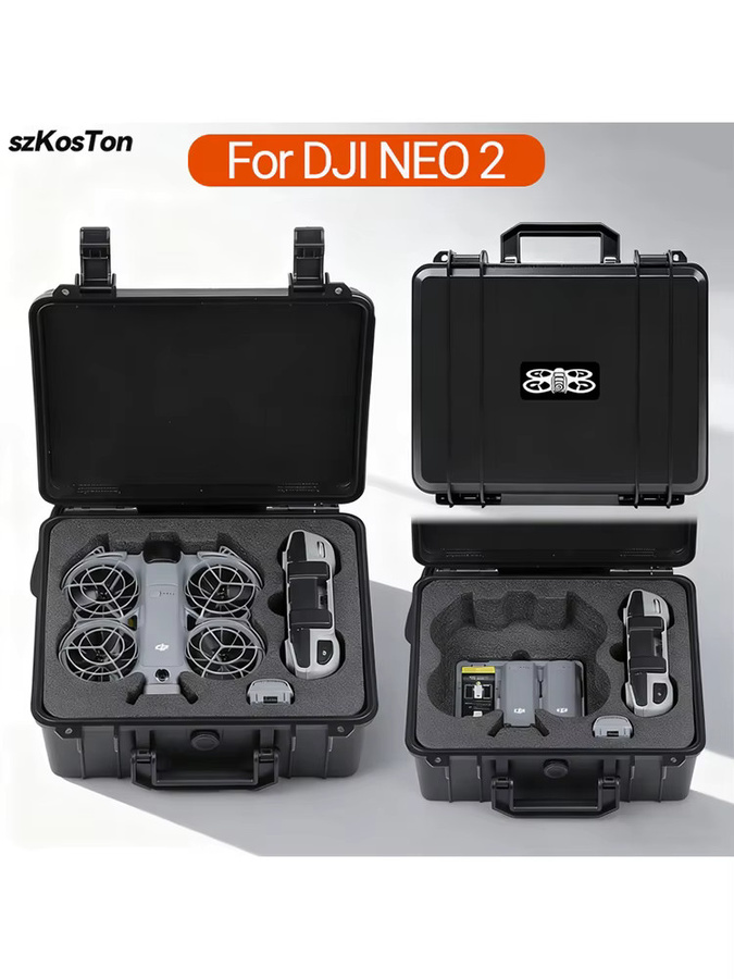 Tragbare Sicherheitsbox für DJI NEO 2 und DJI RC N3, explosionsgeschützte Hartschalen-Tragetasche in Schwarz - Bild 5