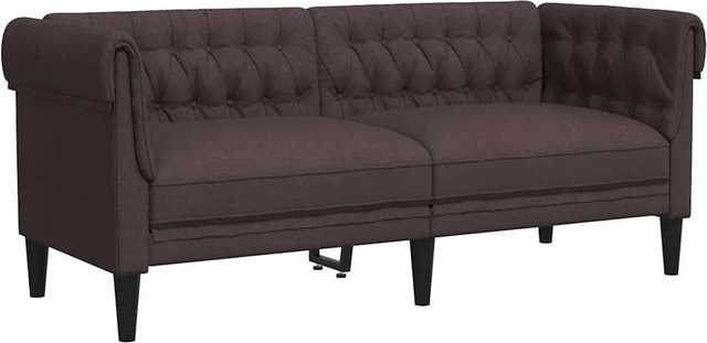 vidaXL Chesterfield-Sofa 2-Sitzer Dunkelbraun aus Stoff mit Holzrahmen - Bild 1