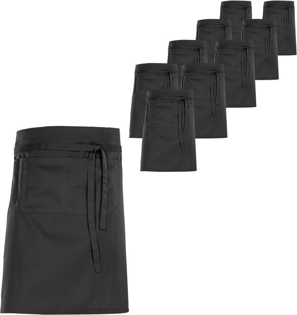 Jobeline Spar-Pack Schürze Nando Schwarz für Erwachsene, 10 Stück, B: 45 cm, L: 80 cm - Bild 1