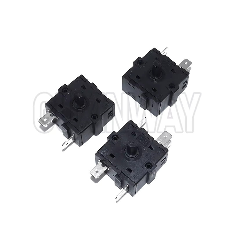 GUXINWAY Drehschalter Wahlschalter für Kühler und elektrische Raumheizung, 2Pin 3Pin 5Pin, AC 250V 16A, Schwarz - Bild 2
