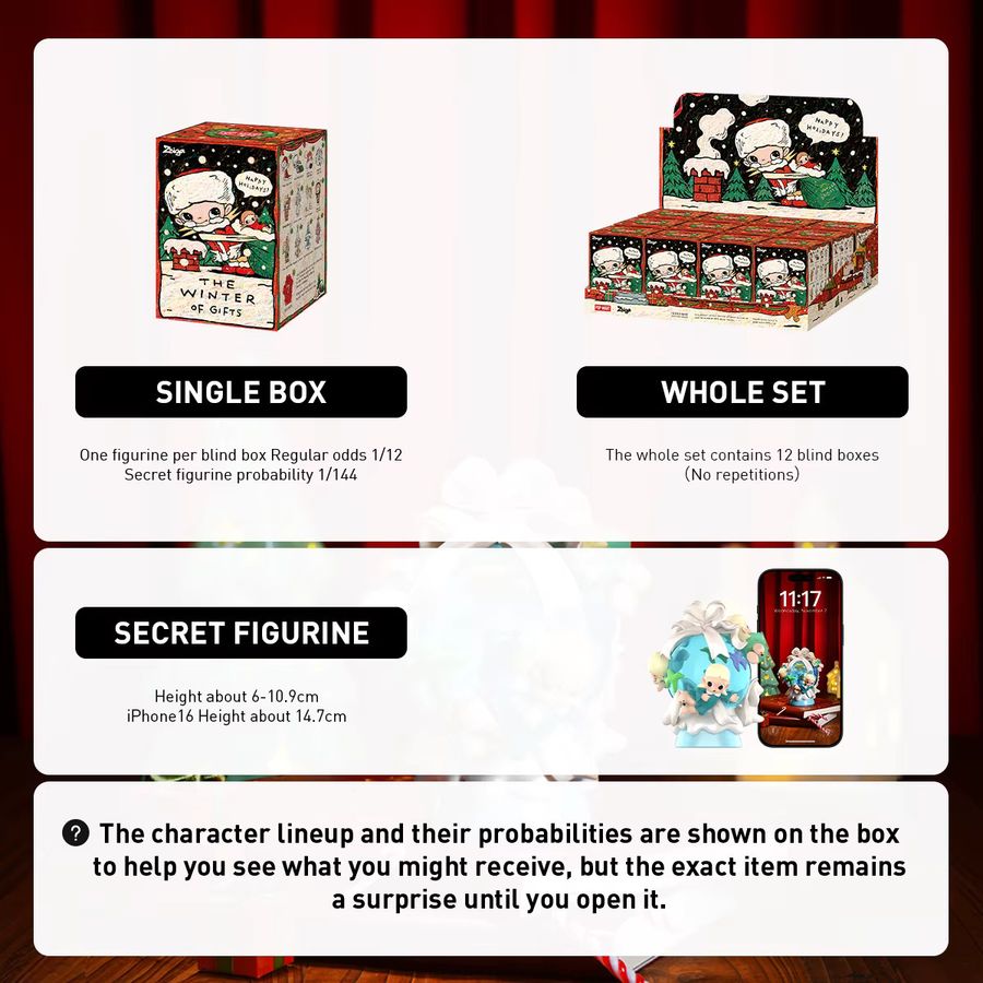 POP MART Zsiga The Winter of Gifts Series Blind Box Sammelfigur Multicolor - Bild 2
