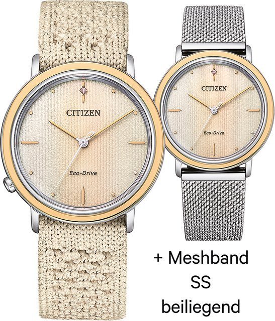 Citizen Armbanduhr, Solar, Edelstahl, 34 mm, Damen - Bild 1
