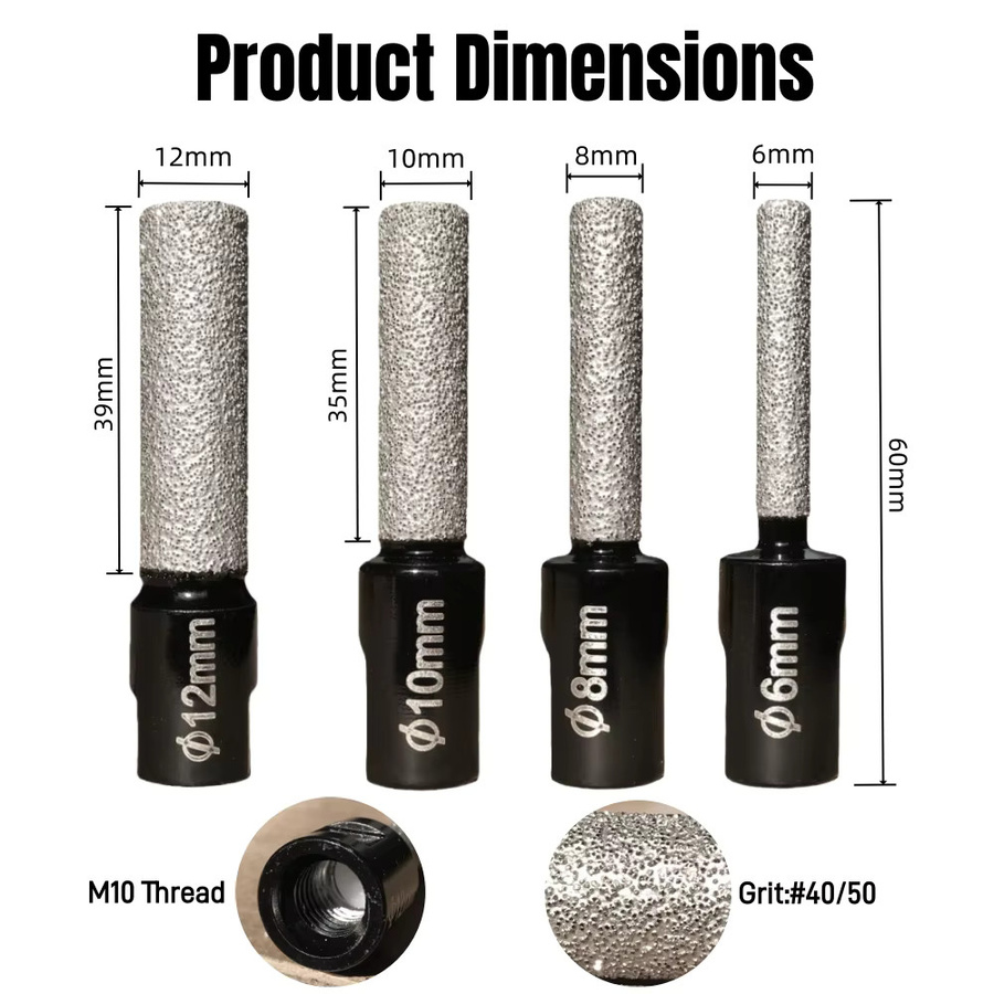 RSMXYO M10 Vakuum-Diamantbohrer Lochsäge für Keramikfliesen, Granit und Marmor in Silber, 6,0 mm - Bild 3
