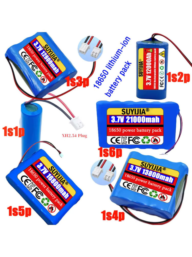 SUYIJIA Li-Ionen-Akku 18650 3,7 V wiederaufladbar für Bluetooth-Lautsprecher und LED-Leuchten, Blau - Bild 3