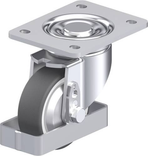 Blickle Stahlblech-Lenkrolle LH-POTH 100R-3-FA-FS in Silber, Rad-Durchmesser: 100 mm, Tragfähigkeit: 300 kg - Bild 1