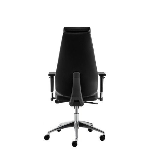 Mayer Sitzmöbel Drehstuhl 2462 mit Kopfstütze und Armlehnen in Schwarz, Höhenverstellbarer Bürostuhl aus Leder und Metall, B: 66 cm, H: 67 cm - Bild 2