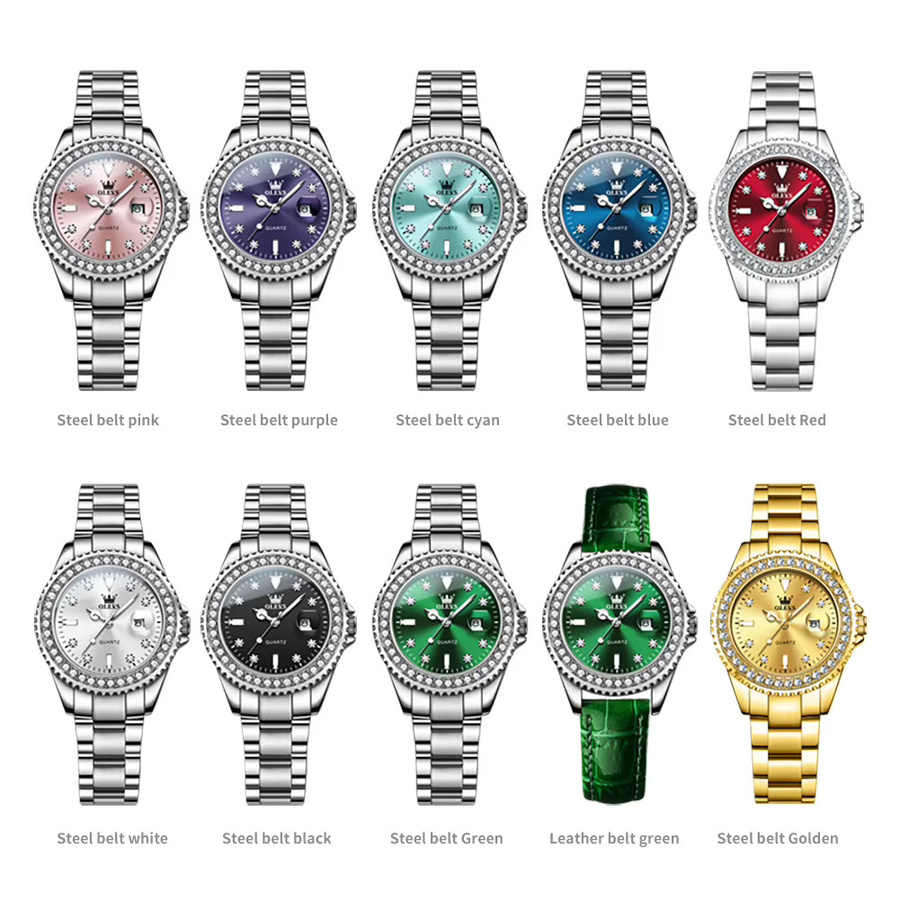 OLEVS Armbanduhr, Quarz, Edelstahl, Bicolor, Diamantbesetzt, Damen - Bild 4