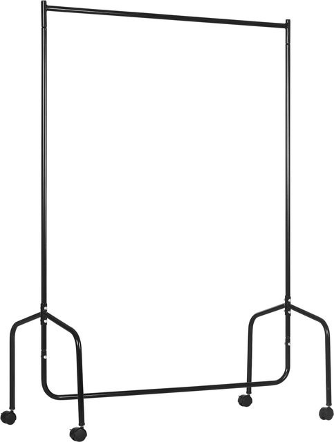 Aosom Kleiderständer HOMCOM Mobiler Wäscheständer mit Rollen in Schwarz Matt, B/T/H: 120 x 60 x 170 cm - Bild 1