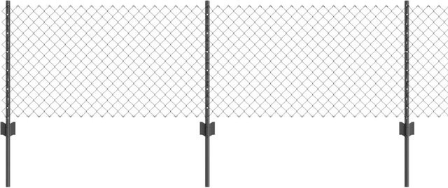 vidaXL Zaun mit Pfosten aus Stahl und PVC in Grau, Höhe: 0,6 m, Länge: 25 m - Bild 1
