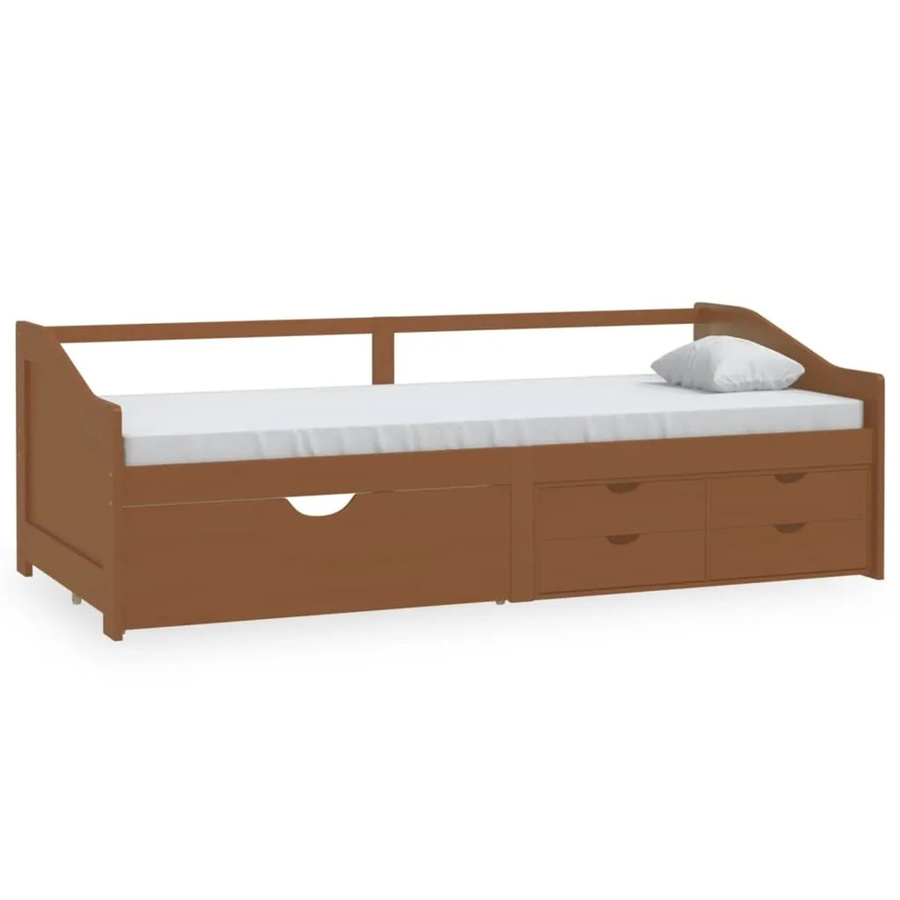 vidaXL Tagesbett 3-Sitzer aus Kiefer-Massivholz mit Schubladen, Braun, B/T/H: 90 x 200 cm - Bild 2