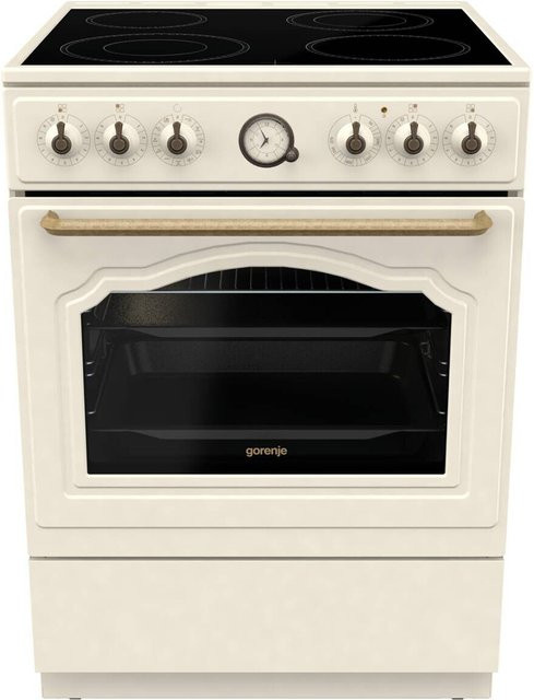 Gorenje Retro-Elektroherd GECS6B70CLI mit Glaskeramikkochfeld in Beige, B/H/T: 60 x 85 x 60 cm - Bild 1