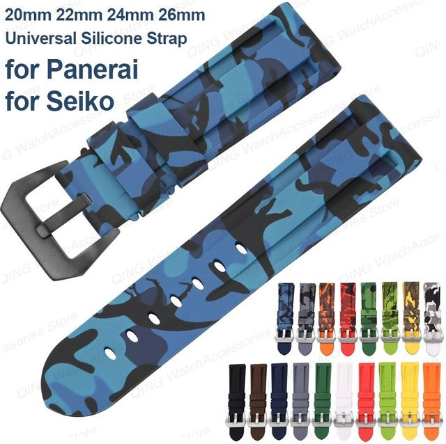Uhrenarmband Silikon, Bunt, Unisex, 20 mm, 22 mm, 24 mm, 26 mm - Bild 1
