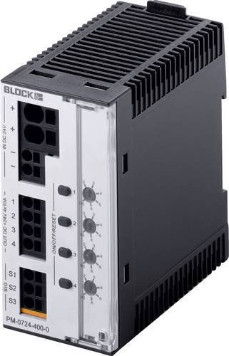 Block PM 0724-400-0 Elektronischer Schutzschalter 24 V/DC 10A mit 4 Ausgängen in Schwarz - Bild 1