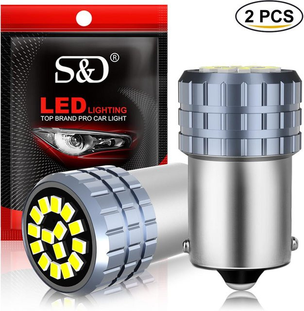 2er-Set Super helle LED Autolampen für Blinker und Parkplatzlichter, 6500K Cool White, P21W 1156 BA15S PY21W BAU15S BAY15D P21/5W 1157 Weiß - Bild 1