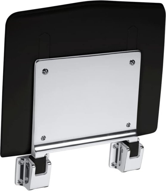 Brillantbad BELP Duschklappsitz aus Edelstahl und Kunststoff in Schwarz, B/T/H: 35,0 x 7,0 x 34,0 cm, 120 kg Traglast, Wandmontage zum Bohren - Bild 1