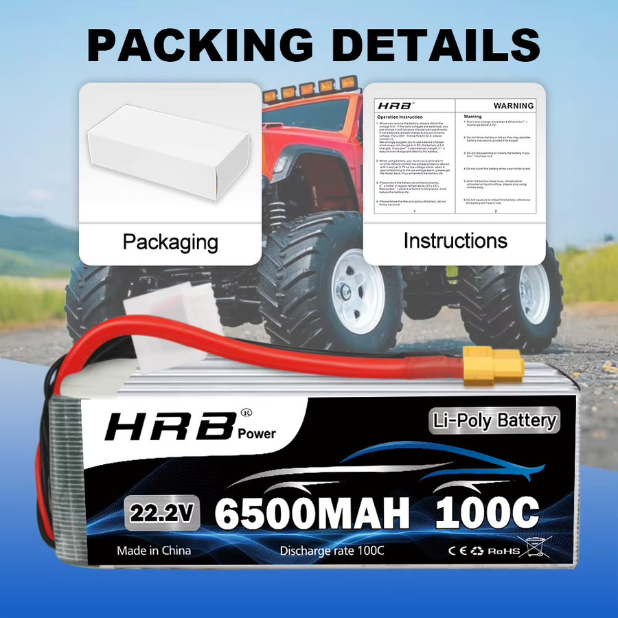 HRB Lipo Batterie 22,2 V 6500 mah, mit XT60 Stecker - Bild 5